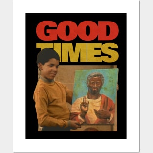 RETRO GOOD TIMES JESUS BLACK Posters and Art